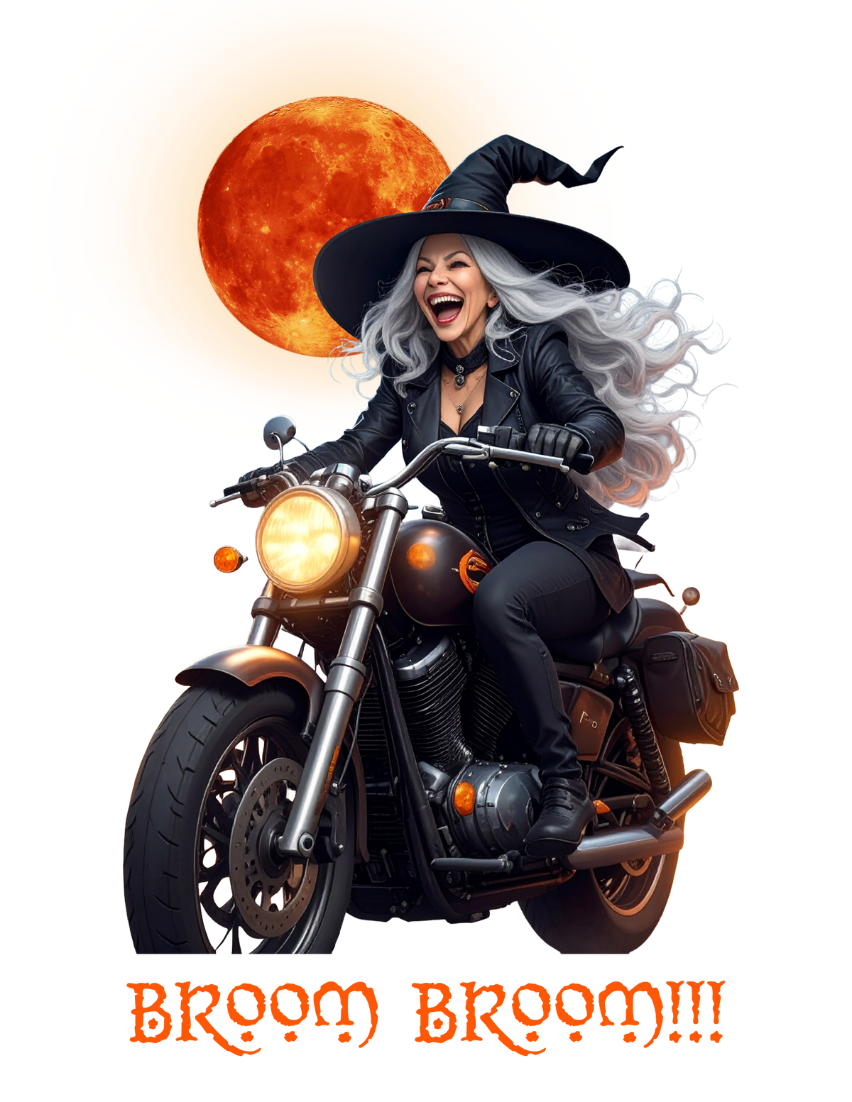 Motorcycle Witch 2-Broom Broom